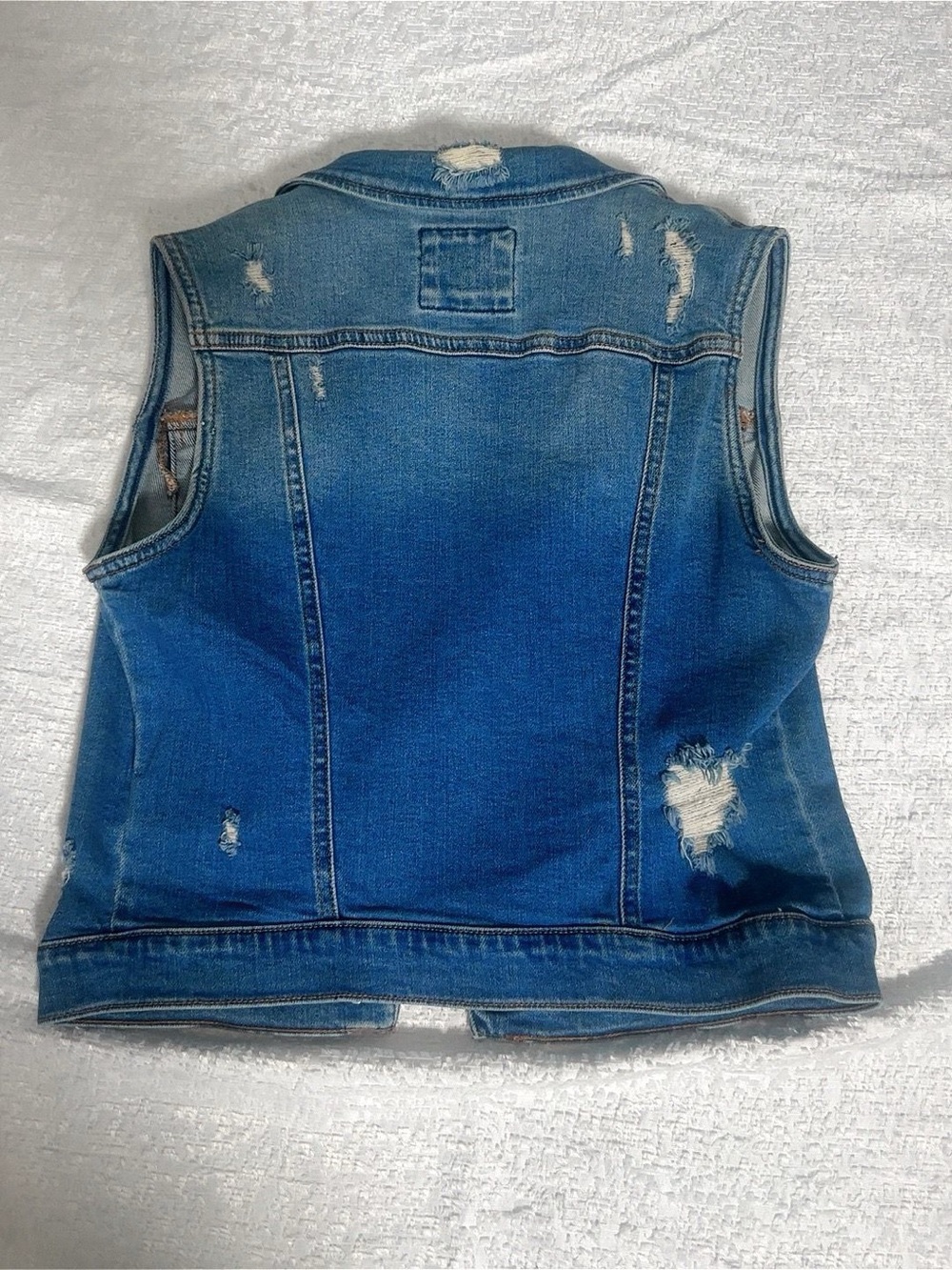 Women’s Distressed Blue Denim Vest